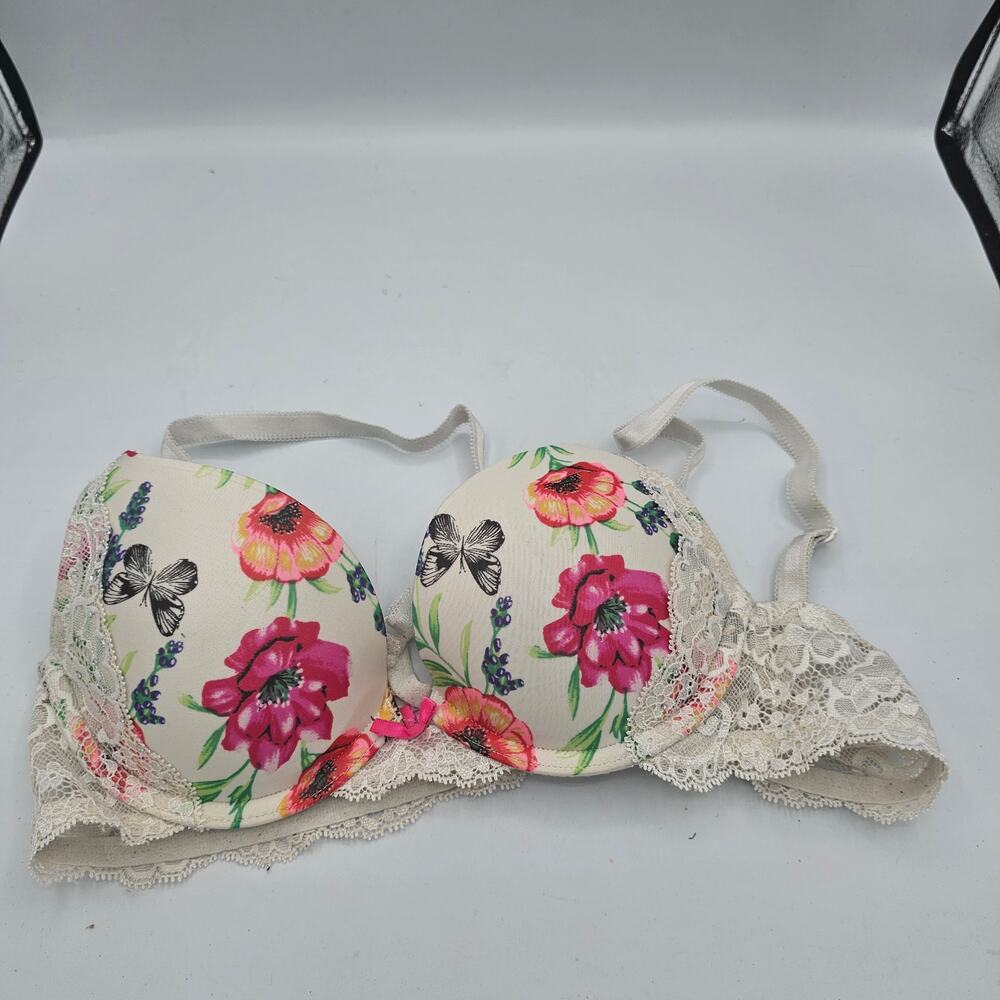 Victoria’s Secret Dream Angels Push-Up Floral Butterfly Rhinestone Lace Bra 34A - Picture 2 of 7